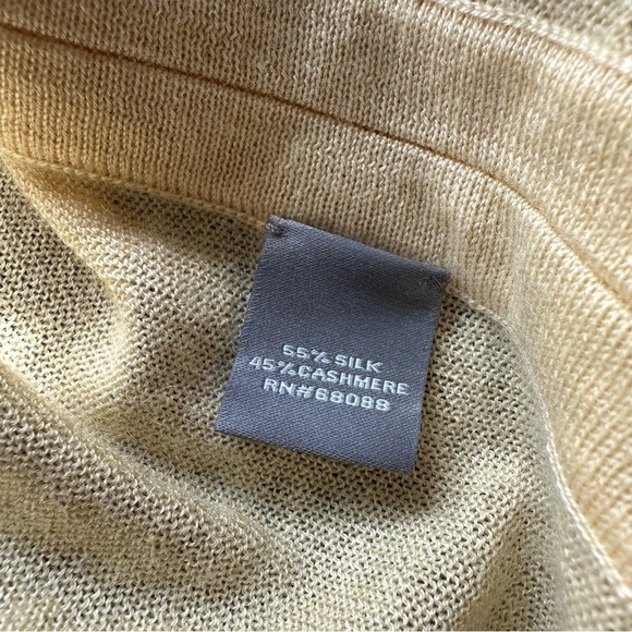 Neiman Marcus Collection Silk Cashmere Cardigan Sweater in Yellow Size S - Picture 6 of 8